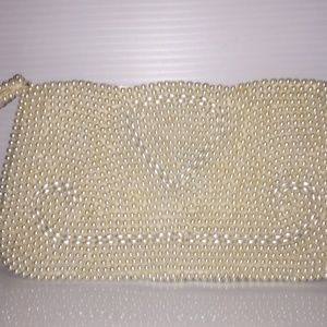 Bead covered clutch. Prom purse.